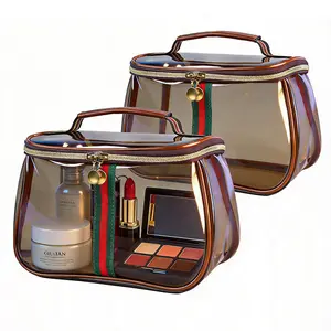 New Gift Bag Travel Makeup Bag & Cosmetic Bag, Makeup Toiletry Bag for Women, Clear Toiletry Bag Available in 1-2 Pack, TSA Approved Travel Toiletry Bag Carry on Travel Accessories Bag, Airport Airline Quart Size Water Repellent Makeup Cosmetic Bag