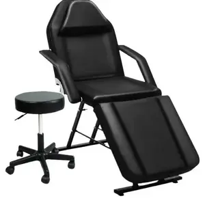 Adjustable Massage Bed Salon Tattoo Chair with Hydraulic Stool Multi-Purpose Facial Bed Table Massagetable Soft Comfortable Waterproof Surface