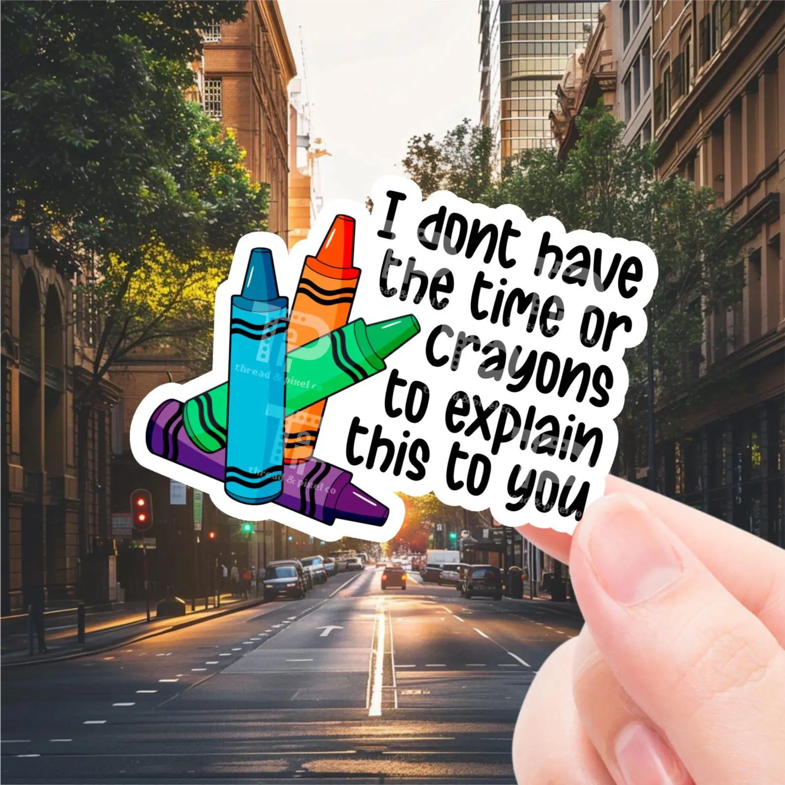Funny Sticker, Sarcastic Sticker, I’m don’t have the time or crayons, sticker for laptop, water bottle sticker, phone decal, sarcasm sticker
