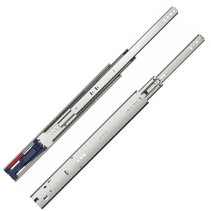 Knape & Vogt KV8850FMB Steel Resistant Metal Drawer Sliders, 20 in. Full Extension Side Mount, Built-In Soft Close, 2-3/32 inches, 200 lb Load Capacity