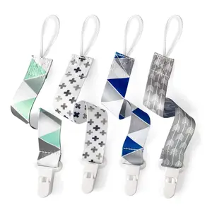 Baby Pacifier Clips Solid Color  4 Pack Universal Holder Leash for Boys and Girls  Teething Toys Teethers (Neutral)
