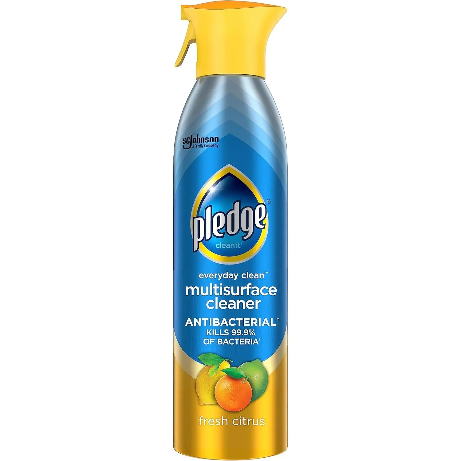 Pledge Antibacterial Multisurface Cleaner Spray - Fresh Citrus Scent, 9.7oz, Sanitizes While Cleaning, Removes Dust & Messes for Wood Furniture, Stainless Steel, Electronics
