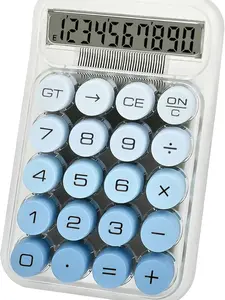 Cute Calculator, Mechanical Switch Calculator, Calculators Desktop 10 Digits, Desk Calculators with Big Buttons and LCD Display, Battery Power, Ideal for School Home Office Basic