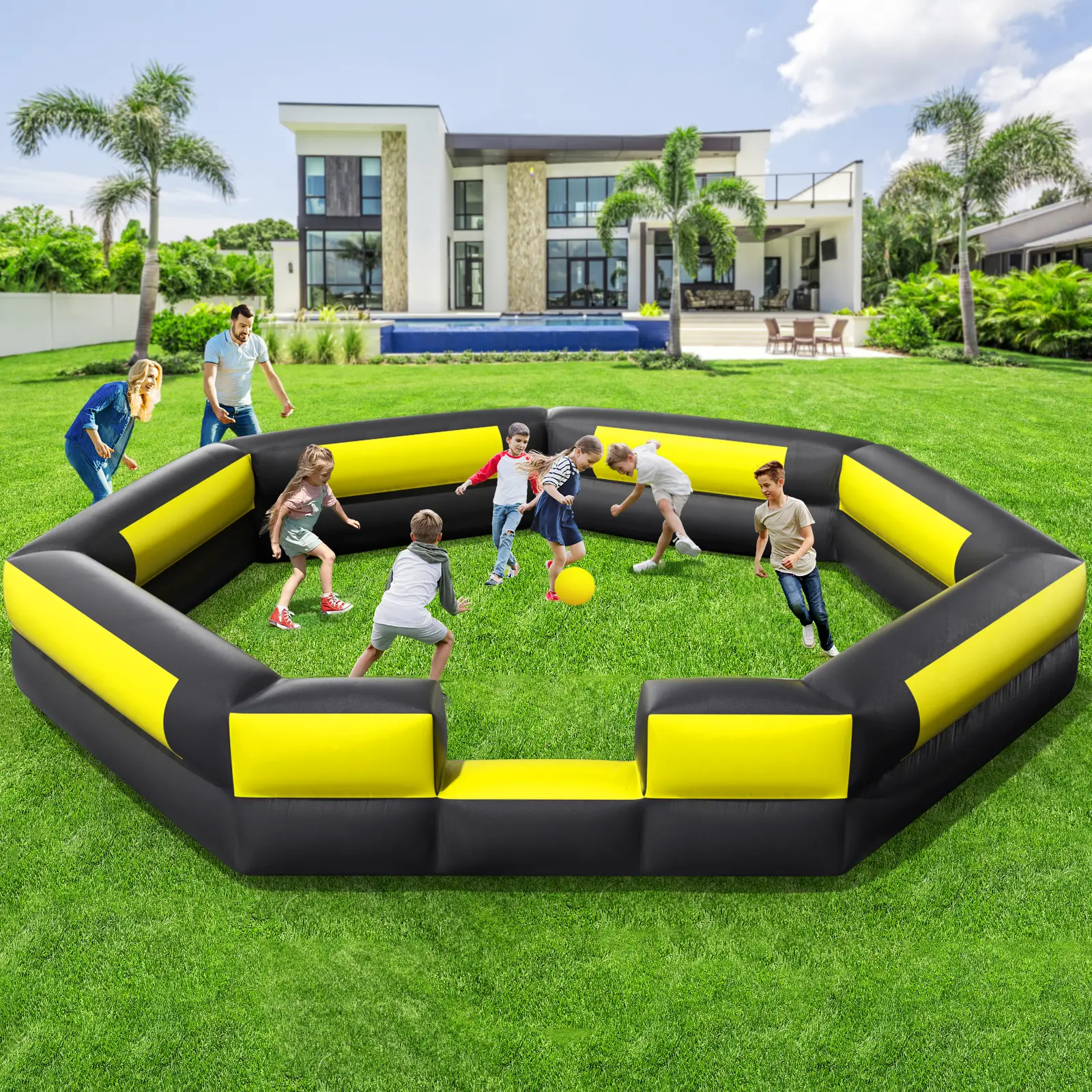 Inflatable Gaga Ball Pit 20 FT, Portable Gaga Ball Pit for Indoor Outdoor Game, Backyard, Park, School, Camp, Home | Gaga Pit with Built-in Blower, Gaga Ball, Carry Bag, Sandbags