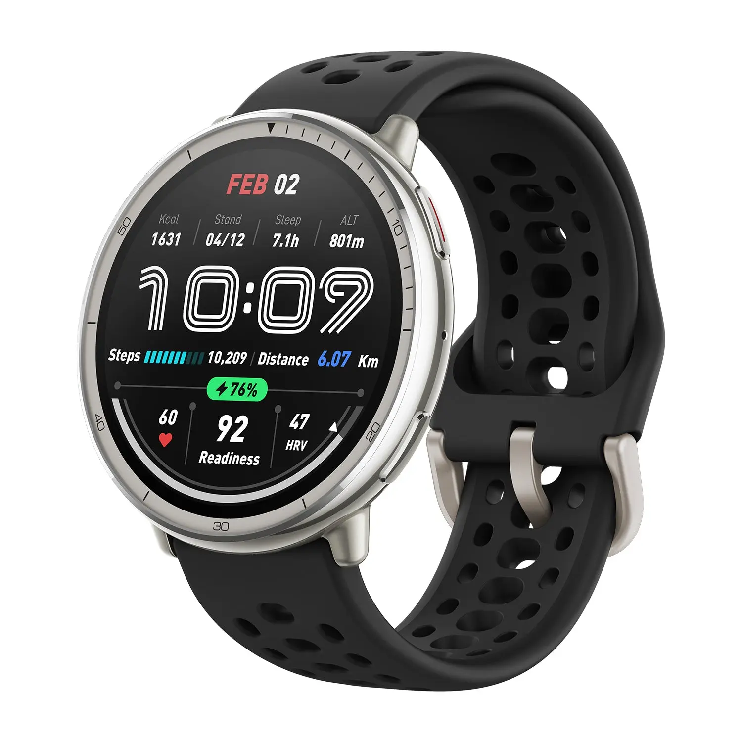 Amazfit Active 2 Sport Smart Watch Fitness Tracker for Android and iPhone, 44mm, 10 Day Battery, Water Resistant, GPS Maps, Sleep Monitor, 160+ Workout Modes, 400 Face Styles, Silicone Strap, Free App, Round
