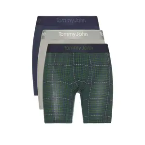 Tommy John Second Skin Modal 3 Pack 6" Boxer Brief in Dress Blues, Monument, & Greener Pastures