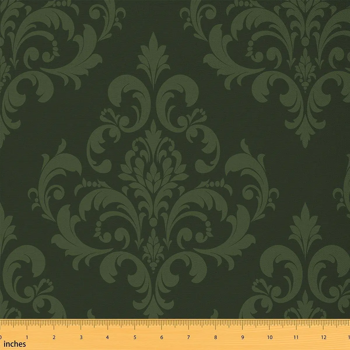Boho Damask Upholstery Fabric,European Pattern Floral Fabric,Baroque Style Antique Ornament Decorative Fabric Home DIY Projects,Outdoor Fabric,Green