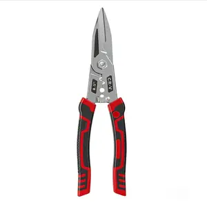 Professional Multi-Functional 5 in 1 Tin Snips, CR-V Steel Industrial Grade Metal Shears for Sheet Metal, Wire & Cable Cutting, Must-Have Tool for DIY & Renovation fathersdaygift