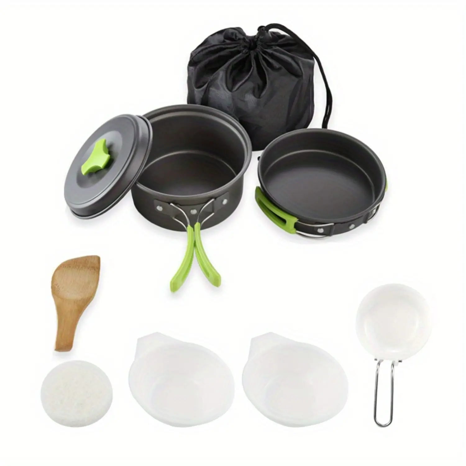 HomeDailyEss Camping cooking kit: Portable tableware pot with storage bag and outdoor camping accessories - Perfect for backpacking gear! Camping Cooking Set, Camping Kitchenware, Camping Kitchen Supplies