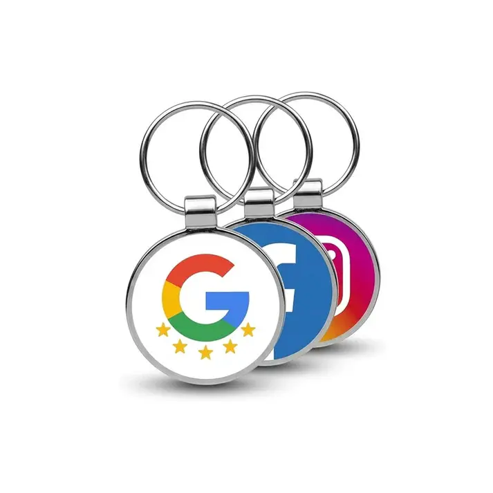 Metal Epoxy NFC Keychain for Business Shops, Instagram, Facebook Reviews - No App Required, No Monthly Fees, Compatible with Keys, Everyday