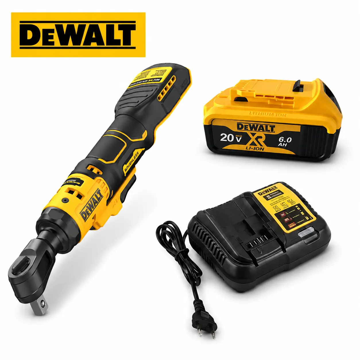 DEWALT DCF512 1/2" Cordless Ratchet Wrench With 70 Ft-Lbs Torque Output Variable Speed Control LED Light Compact Design For Car Repair Engine Maintenance And DIY Projects automotive solution hardware impact wrench kit