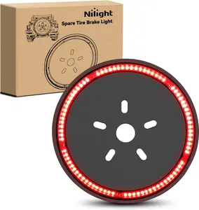 Nilight Spare Tire Brake Light Wheel Light 3rd Third Brake Light Rear lights for Wrangler 2007-2018 JK JKU YJ TJ Red Light