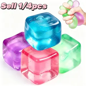 Ice Cube Stress Relief Toys - Slow Bounce Squeeze, Pressure Release, Office Desk Toy, Perfect Gift for Holidays and Parties, Squishies, Stress Cubes