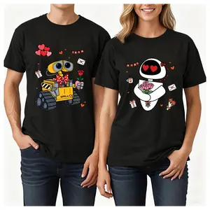 oein Wall-E and Eve Valentine's Day Couple T-shirts, Valentines  Couple Tee, 100% cotton Xmas Christmas Tee, Gift for Boyfriend Girlfriend Wife Husband- 1 piece