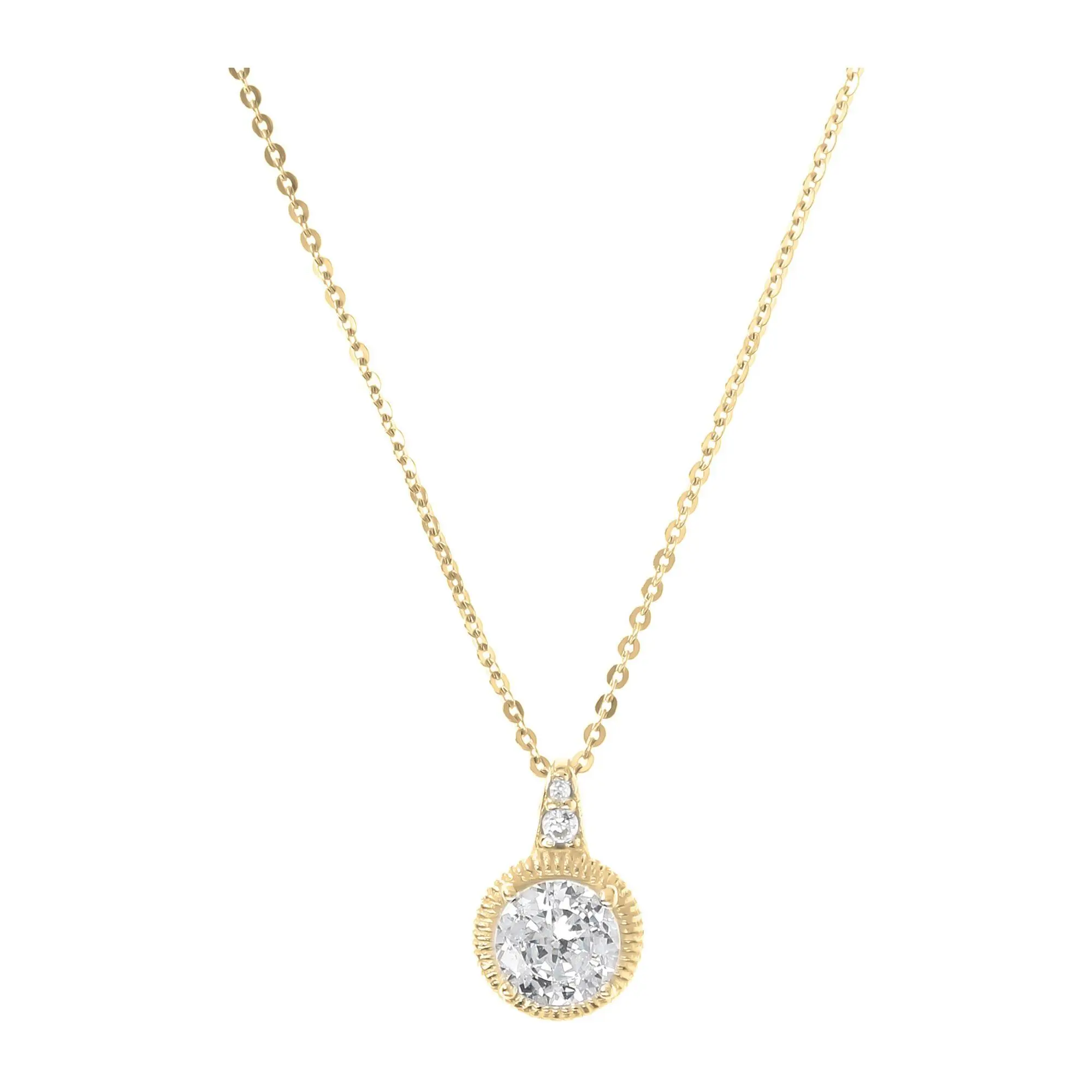 Diamonique 0.90 cttw Solitaire Pendant w/ Chain , Sterling