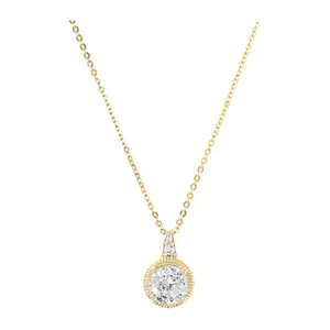 Diamonique 0.90 cttw Solitaire Pendant w/ Chain , Sterling