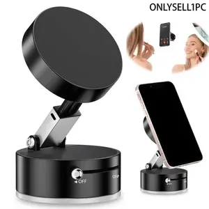 Foldable Vacuum Magnetic Car Phone Holder, Dual-Side Rotatable 360° Swivel Suction Cup Phone Mount, Compatible with All Phone Models for Car and Home Use, Hands-Free Portable Phone Stand, Automotive Phone Holder, Cell Phone Mount, Suction Cup Bracket