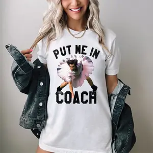 Put me in Coach- White Comfort Color Unisex Graphic Tee