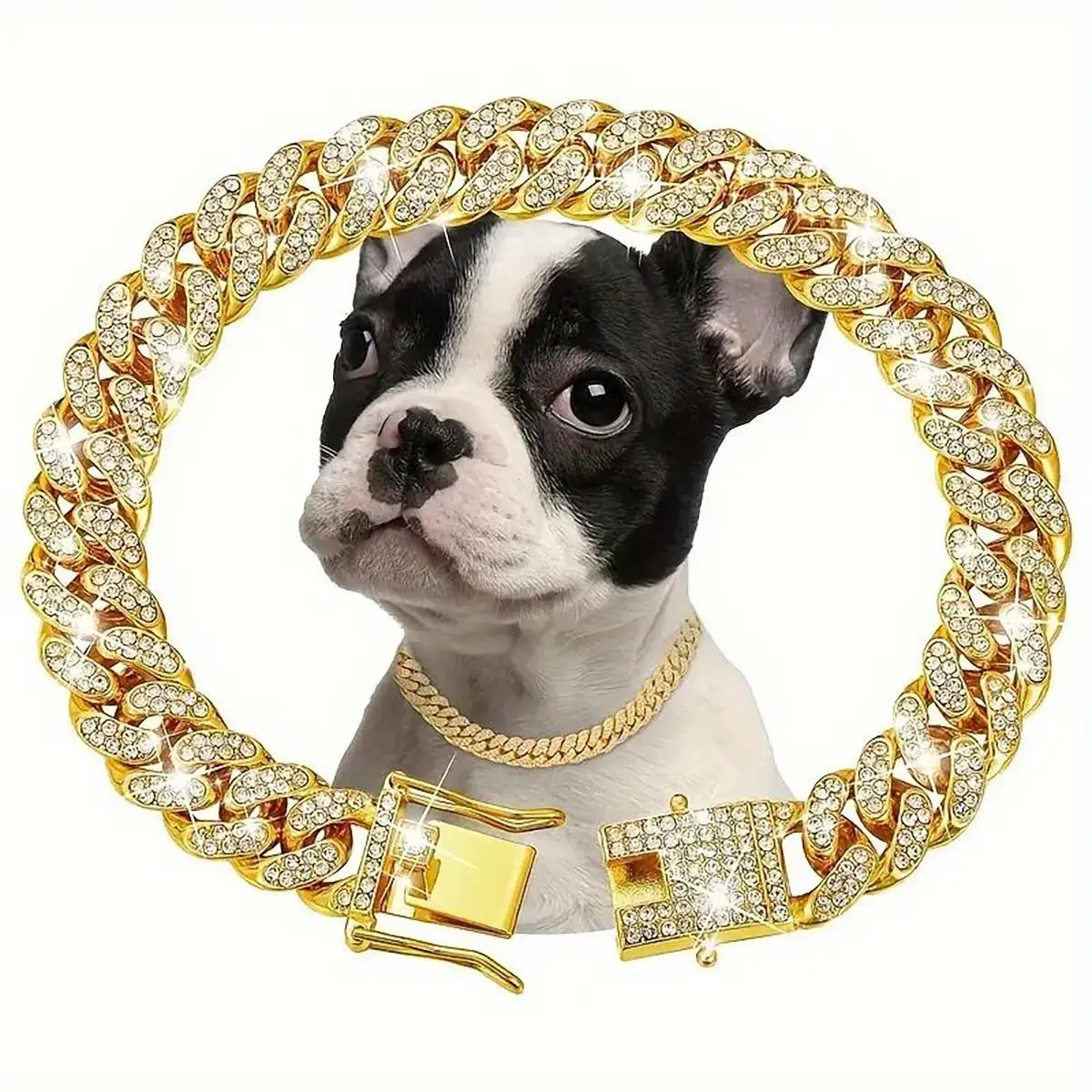 Rhinestone Decorated Cute Dog Chain Collar, 1pc Dog Necklace, Pet Jewelry Accessories Suitable for Small, Medium, and Large Dogs and Cats