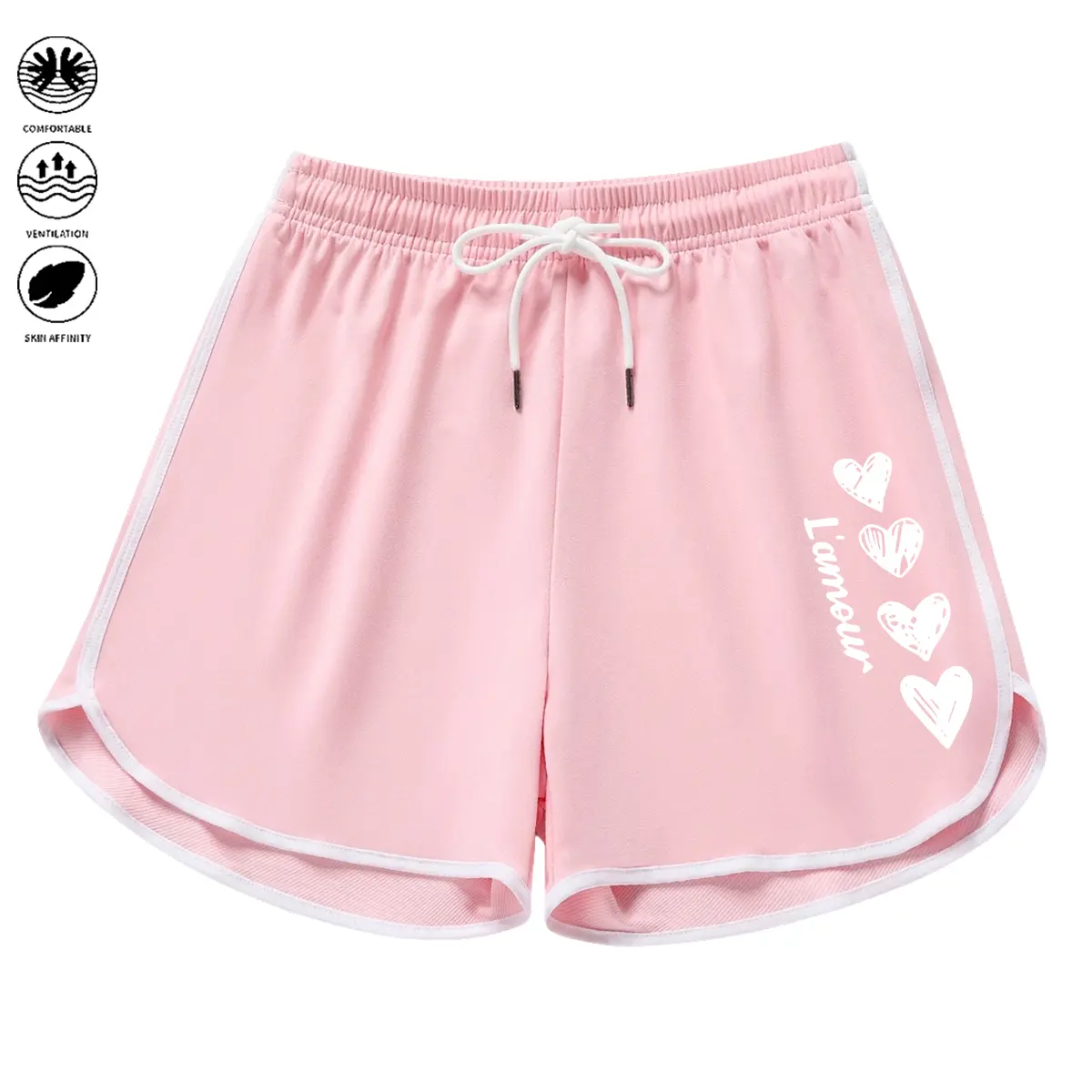JOGWAVE women’s shorts, American-style running shorts — quick-drying, breathable, moisture-wicking; women’s shorts suitable for sports/casual yoga/beach wear; perfect for marathon events; athletic shorts with a low-rise waist and handcrafted graphic print