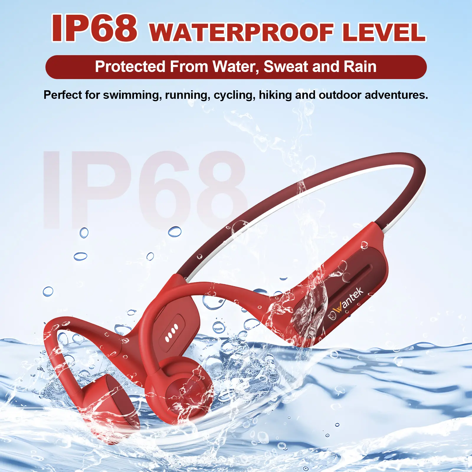 【live】 Bone Conduction Headphones - Open Ear Headphones Wireless Bluetooth,Swimming Headphones Built-in 32GB MP3,IP68 Waterproof Headphones 8Hr Playtime for Swimming,Running,Cycling,Gym earbuds, BC3