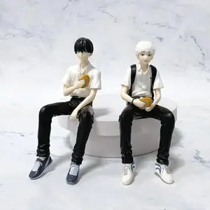 2026 Figure Anime Yoshiki Tsujinaka & Hikaru Indo Sitting Pose Model Ornament Action Figure The Summer Hikaru Died Figure Yoshiki Hikaru 14 cm
