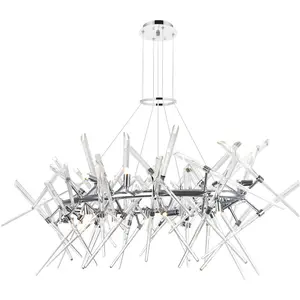 CWI Lighting Icicle 12 Light 27 inch Chrome Chandelier Ceiling Light 1154P43-12-601-O