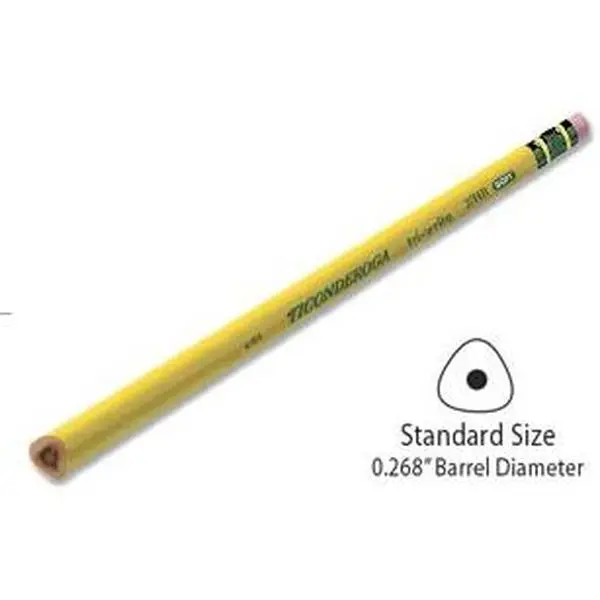 212 MAIN Top Triangular Dixon Tri-Write Pencil, Smooth Graphite Writing Tool, Equipped with Eraser (Dix13856)