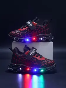 2026 New Kids' Casual Spider-Web Pattern Sports Shoes with Breathable Mesh, Shock Absorption and Thick Sole, Great Halloween and Christmas Gift