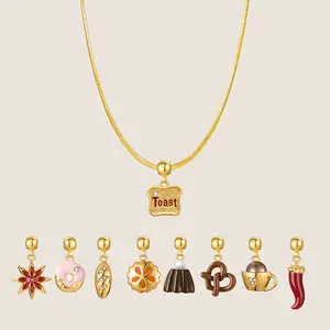 ZEGL Personalized Jewelry Hack – DIY  Cute & Chic Modular Gold Pendant Necklace Stackable Sweet Charms, Elegant Accents , Wear Solo or Layered for Daily Glam