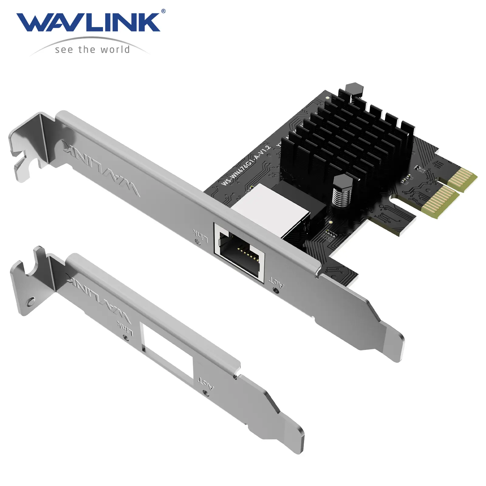 WAVLINK 2.5 Gigabit Ethernet PCIE Network Card - 10/100/1000/2500 Mbps RJ45 LAN Adapter with PCIE Compatibility for Desktop PCs, Supports Win10/11