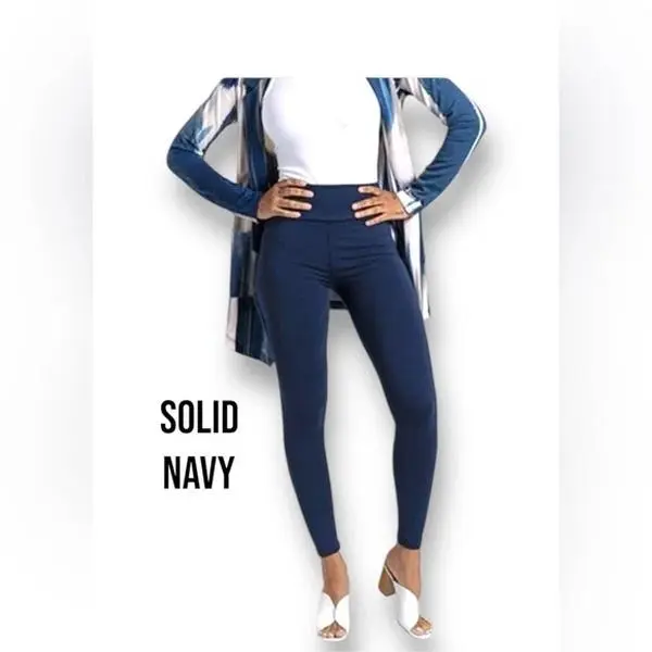 LuLaRoe Leggings Navy Blue  - One Size (Fits 2-10) Fabric Spandex