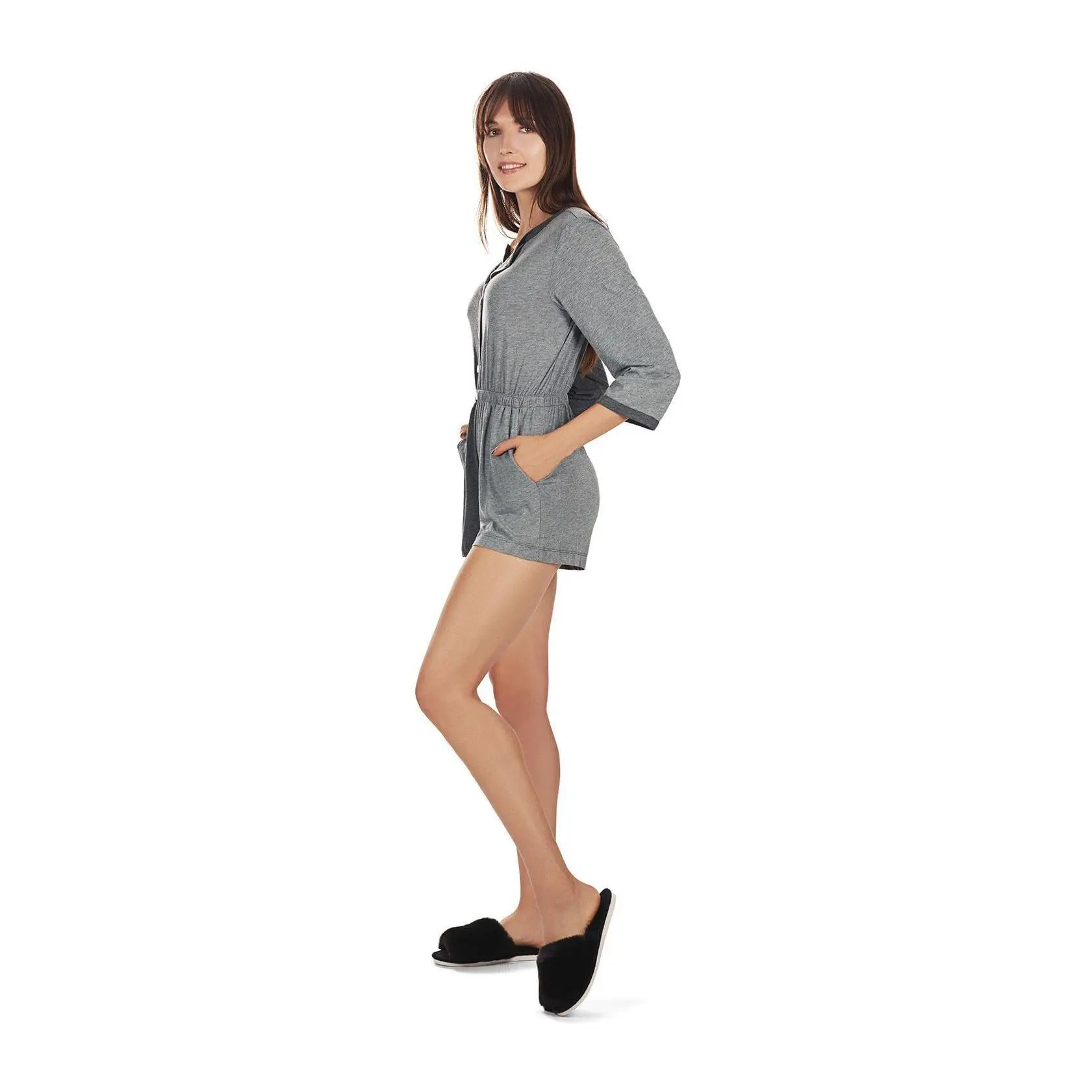 Memoi Two Tone Modal Short Romper