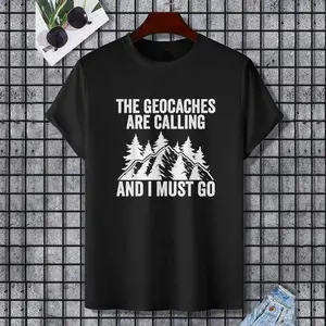 Geocache – Adventure Seeker Geocache Box Navigation Lover T-Shirt, 100% Cotton, Single Side Printed, Black Short Sleeve T-shirt, Gift for Family Friends, S-XXXL, 1 pc, Fabric Weight 180g