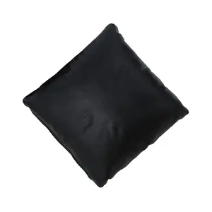 Genuine Leather Black Crocodile Embossed Throw Pillow