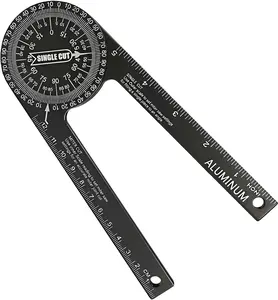 Aluminum Miter Saw Protractor | 7-Inch Rust Proof Angle Finder ,360° Angle Finder with Laser-Engraved Scales with Measuring Rulers for Angle Finder Carpentry, Crown Molding Tool, Baseboard building trade, CNC Machined Woodworking