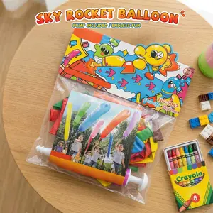 Elongated Rocket Balloons with Inflators - Flying, Noisy, Ringing Festive & Party Supplies for Children's Birthdays and Weddings