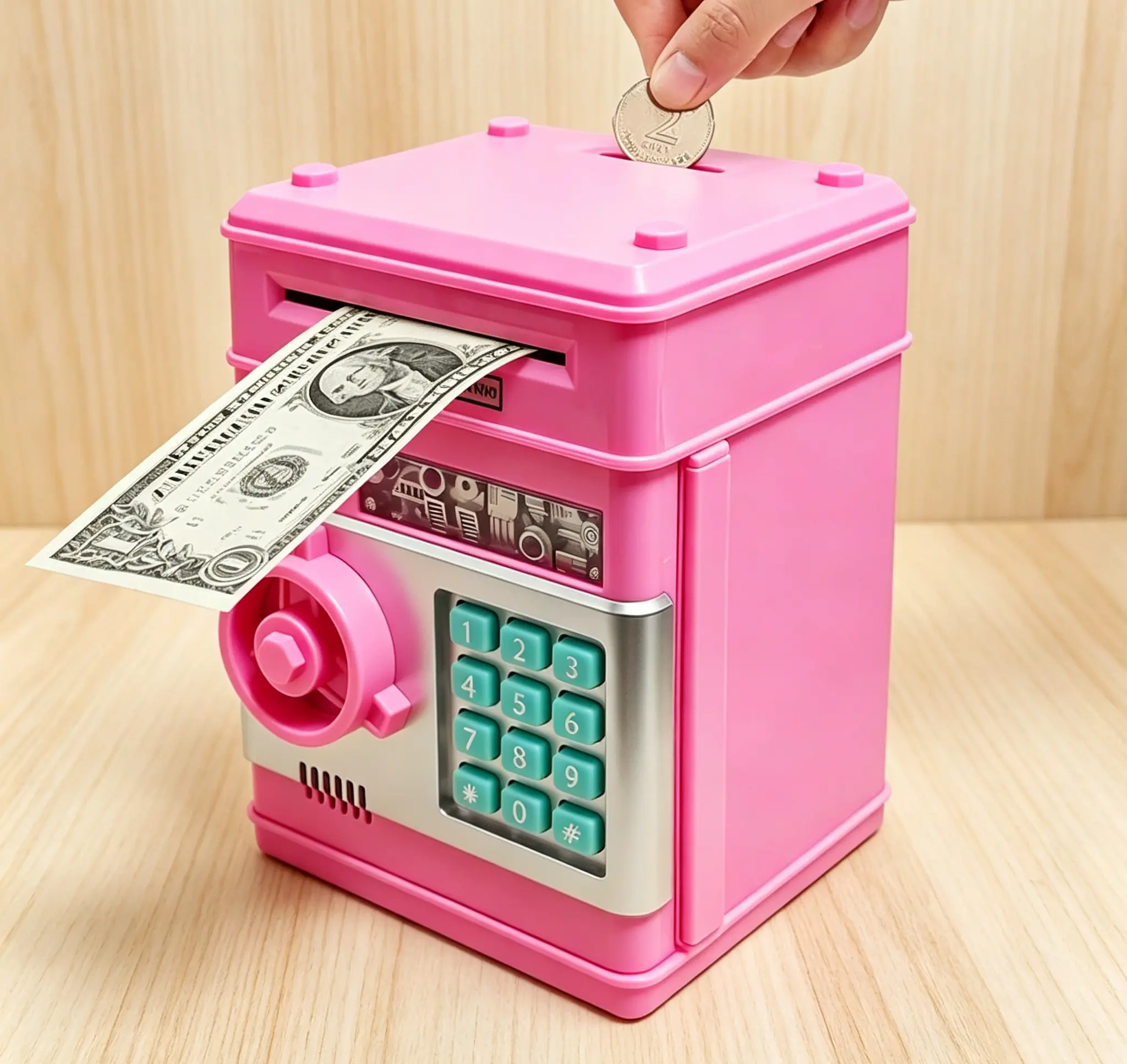 2026 New Digital Piggy Bank - Sturdy ABS ATM Coin Bank with Auto Rolling Bill Inlet, Lightweight Smart Money Savings & Cash Saving Box for Kids (Ages 3-12), Home Decor Gift for Halloween, Back to School