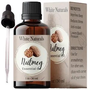 Organic Nutmeg Essential Oil - 100% Pure & Natural -Premium Therapeutic Grade with Premium Glass Dropper - Undiluted Natural/Homeopathic Aromatherapy Scented, Great for DIY Candle Making, Massage…