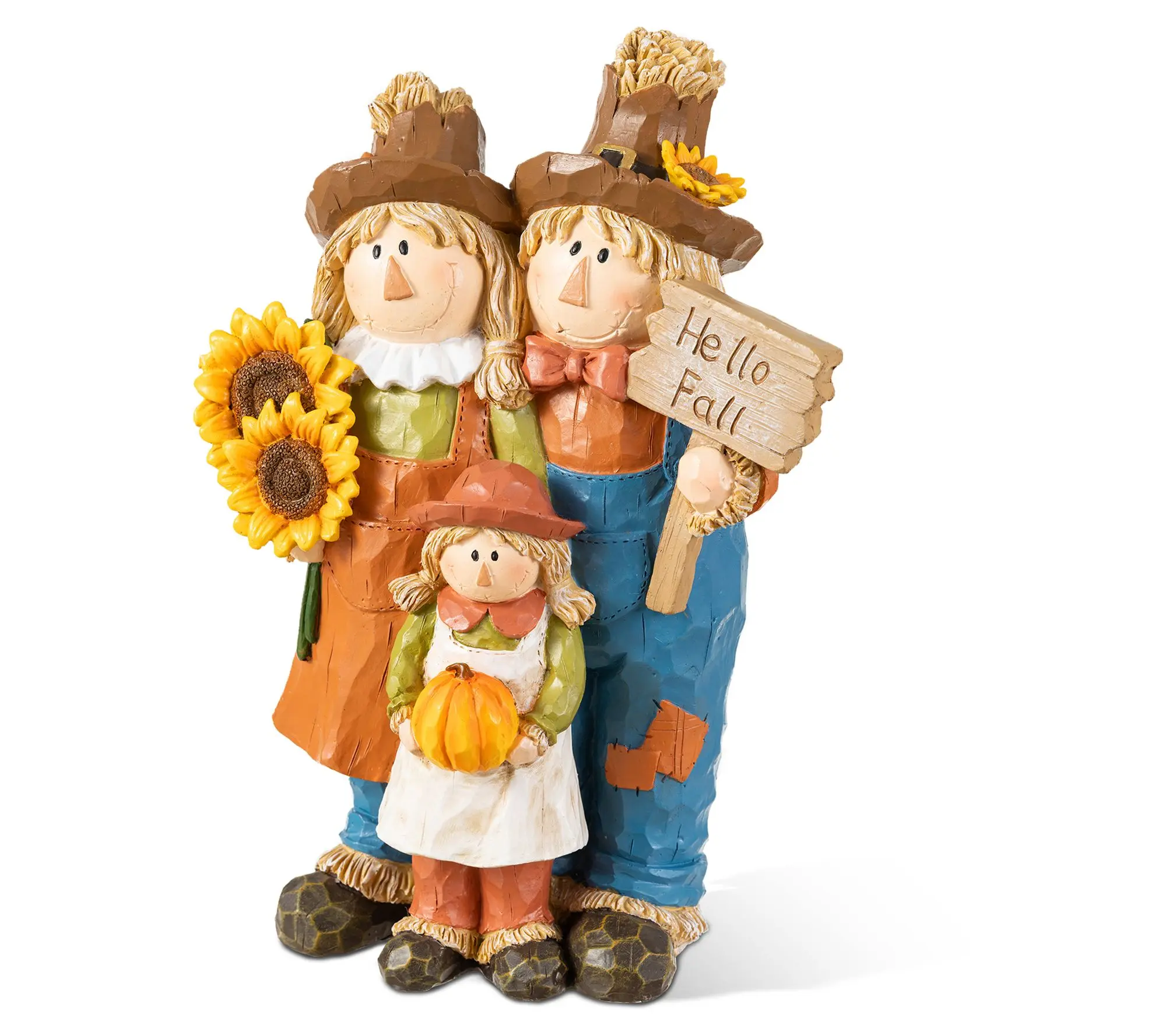 Glitzhome 10.5"H Fall Resin Scarecrow Family Table Decor