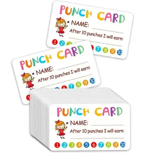 50 Punched Reward Cards Set, Family Behavior Incentive Cards, Motivational Cute Card Pack for Kids, Home Management Tools