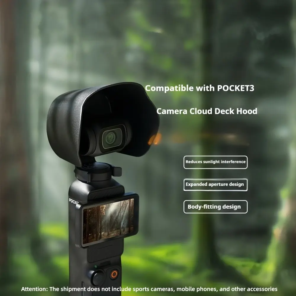 Dji Osmo Pocket 3 Sunshade Lens Protector Cover Accessory Compatible Model, Anti-Glare Camera Protection, Flat Lens Design, Auto Focus Digital Zoom Camera Accessories For Photography