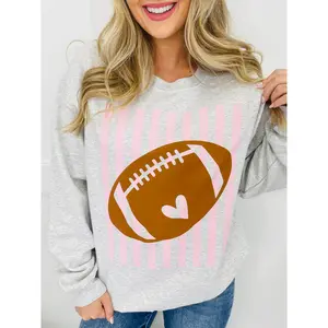 Football Stripes Graphic Crewneck Sweatshirt