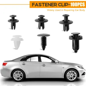100 car bumper clips - hood fixing rivets and fender push pins (bag)