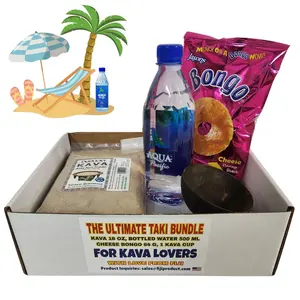 Combo - The Ultimate Taki Bundle, 16 Oz Kava, 16.9 Oz Bottle Water, Kava Cup, Bongo Cheese Puffs Snacks, Great For Kava Lovers Random Surprise Set