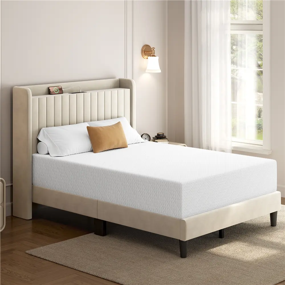 Yaheetech Twin/Full/Queen Size Mattress Cooling Gel Memory Foam Mattress, Green Tea Bed Mattress in a Box, Medium Firm, 8/10/12 inch