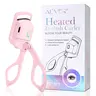 ALIVER Unisex Rechargeable Heated Eyelash Curler - Portable Pink Makeup Tool, 2 Heating Modes (65°C-85°C), 230mAh 5.0V, USB Cable Included, Curl Lashes Effect for Daily Use,familyfun