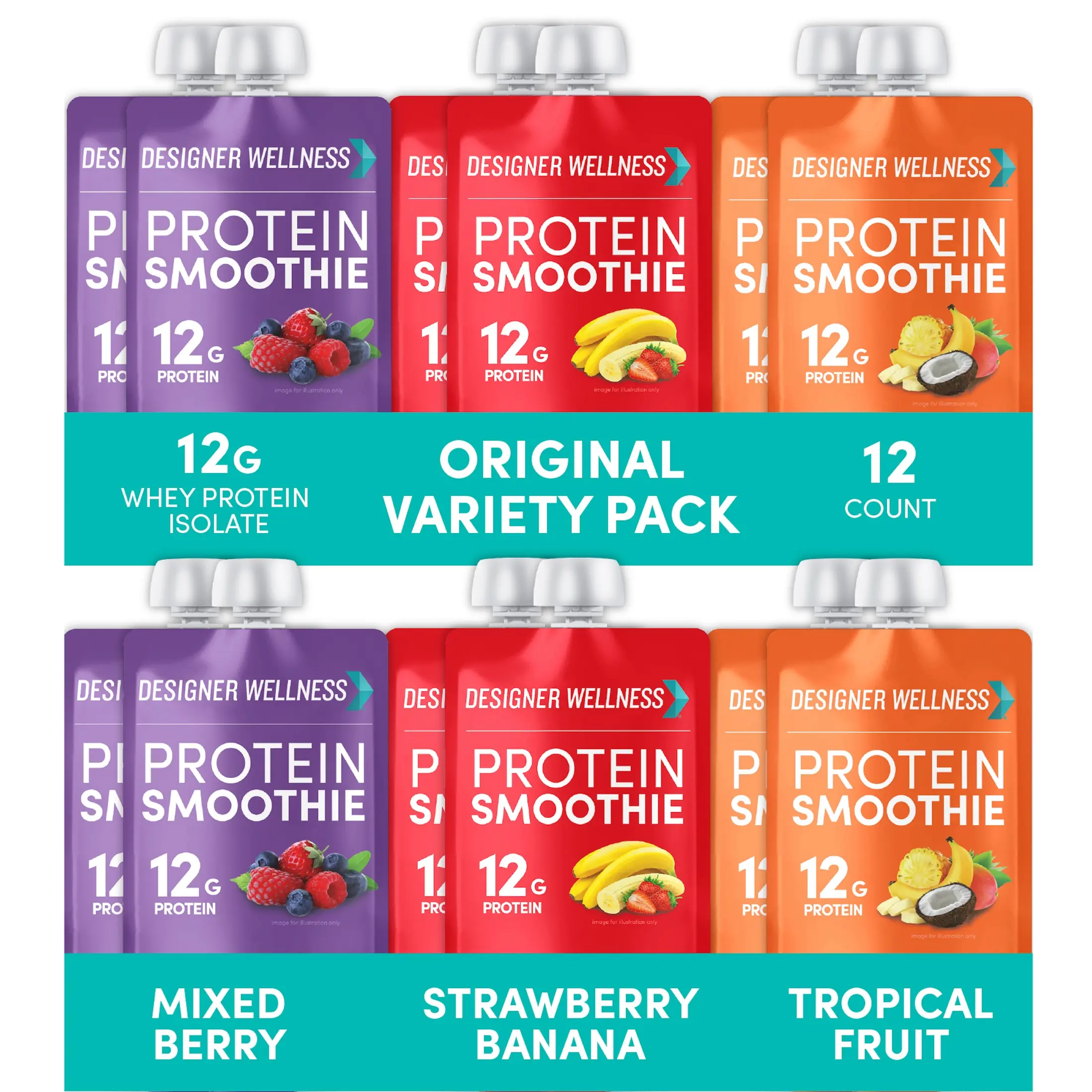 Premium Protein Blend High Protein Shake Beverage - Healthy Original Variety, 12-Pack Fitness Nutrition Supplement