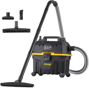 【FathersDayGift】VEVOR Wet Dry Vac,  , 4 Gallon, 5 Peak HP, 3 in 1 Shop Vacuum with Blowing Function Portable Attachments to Clean Floor, Upholstery, Gap, Car, ETL Listed, Black/Yellow
