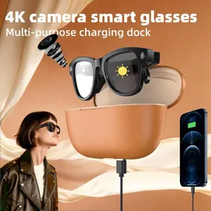 [Popular New Arrival] 2026 New-Generation Ultra 4K Smart Camera Glasses – Featuring AI image recognition, real-time translation, a charging case (can also serve as a power Chargeable Headsets, Multifunction Smart Glasses, Bluetooth